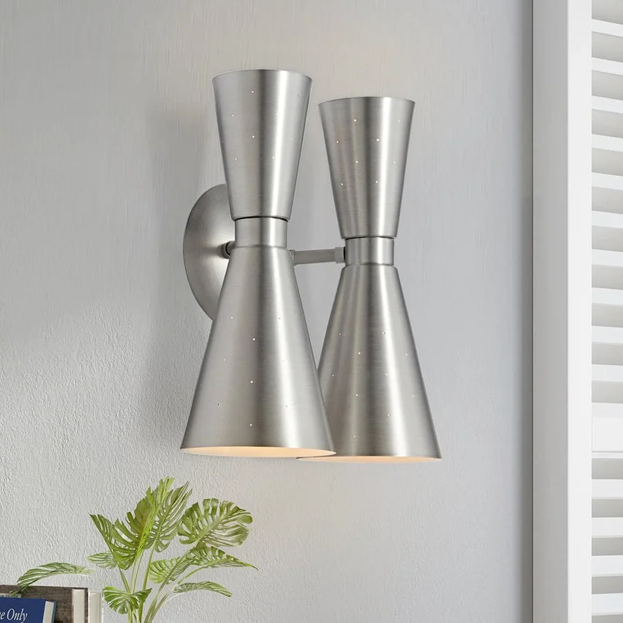 Nickel Hourglass Wall Sconce