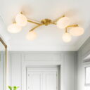 Semi-Flush Mount Globe Chandelier