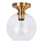 Glass Globe Brass Sputnik Flush Mount