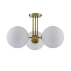 Ceiling Light-Modern 3-Light Glass Globe Semi Flush Ceiling Light