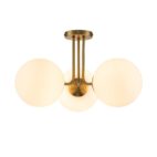 Ceiling Light-Modern 3-Light Glass Globe Semi Flush Ceiling Light