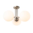 Ceiling Light-Modern 3-Light Glass Globe Semi Flush Ceiling Light