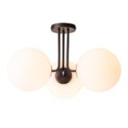 Ceiling Light-Modern 3-Light Glass Globe Semi Flush Ceiling Light