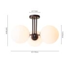 Ceiling Light-Modern 3-Light Glass Globe Semi Flush Ceiling Light