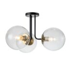 Ceiling Light-Modern 3-Light Glass Globe Semi Flush Ceiling Light