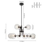 Chandelier-Modern 9-Light Glass Globe Sputnik Chandelier