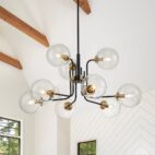 Black and Brass Sputnik Chandelier