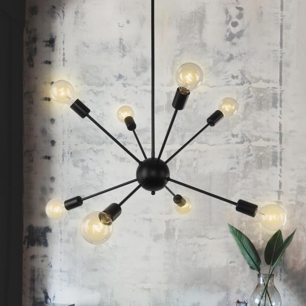 Chandelier-Modern Farmhouse Industrial Sputnik Chandelier