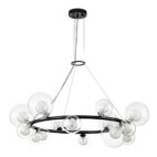 chandelierias-14-light-wagon-wheel-tiered-glass-bubble-chandelier-chandeliers-black-178896