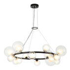 chandelierias-14-light-wagon-wheel-tiered-glass-bubble-chandelier-chandeliers-black-613169