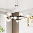 chandelierias-14-light-wagon-wheel-tiered-glass-bubble-chandelier-chandeliers-black-635998