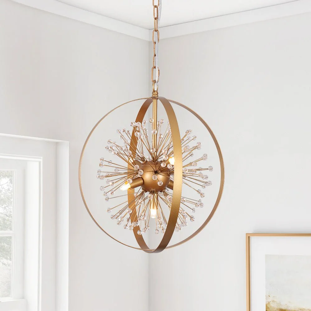 Firework Gold Sphere Chandelier