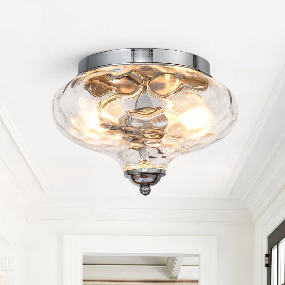 Modern Hammered Glass Ceiling Light