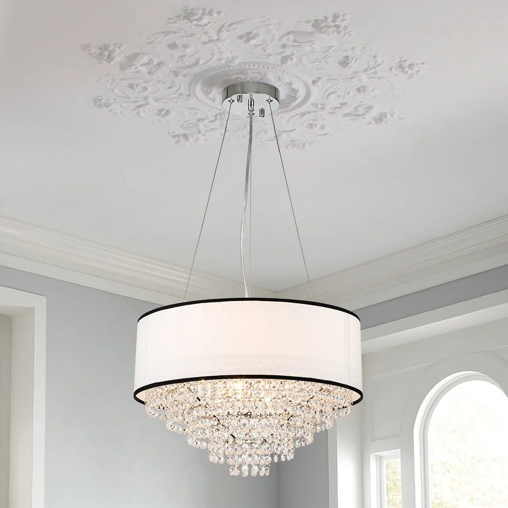 Round Drum Crystal Chandelier