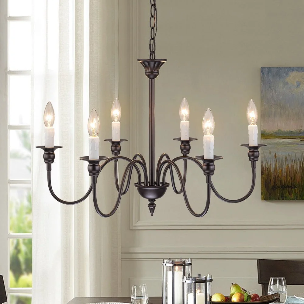 Modern Candle Metal Chandelier