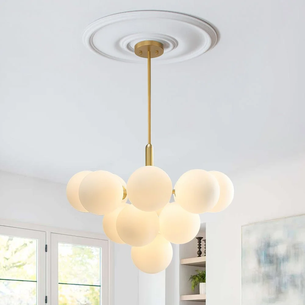 Milky Glass Bubble Chandelier