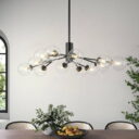 contemporary-clear-glass-bubble-sputnik-chandelier-chandelier-black-12-bulbs