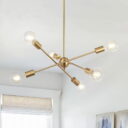 Brass Linear Sputnik Chandelier