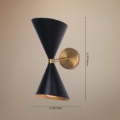Wall Sconce-Mid Century 2-Light Cone Wall Sconce